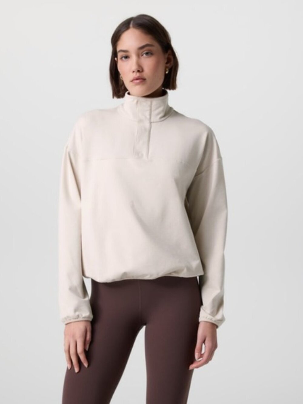 VUORI GRANITE SNAP MOCK NECK SWEATER Small